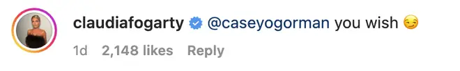 Claudia responded to Casey's comment about 'date night'