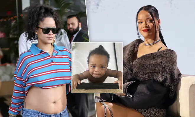Rihanna was pictured with her baby boy on a rare outing