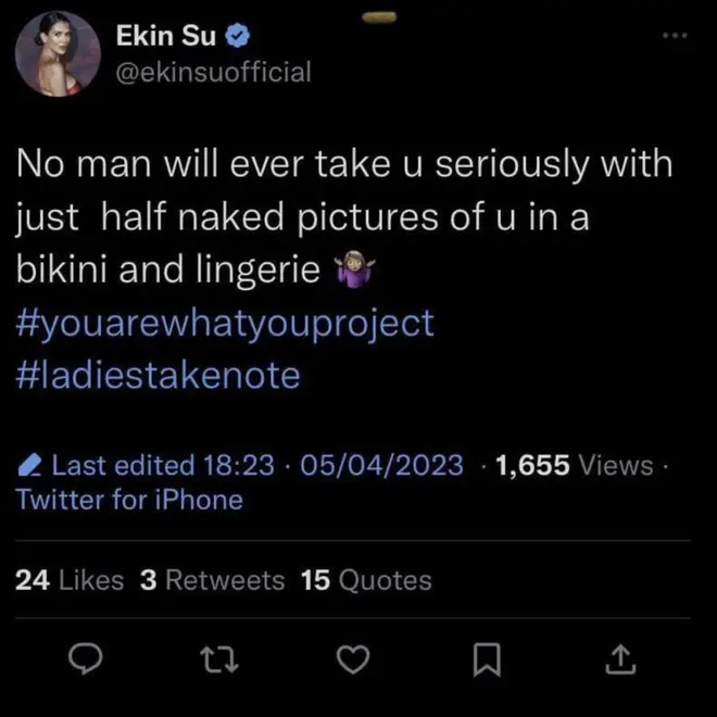 Ekin-Su tweeted then deleted a post following the rumours