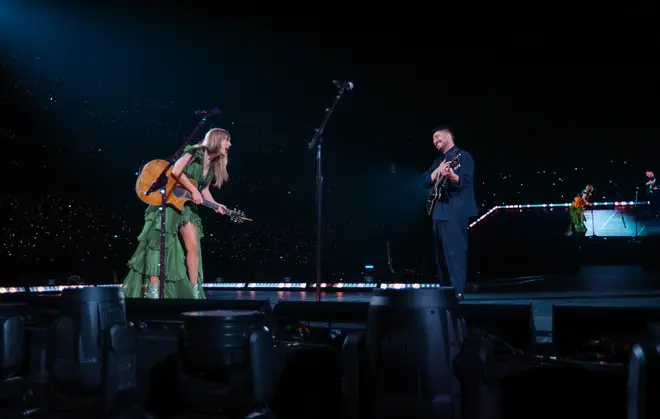 Taylor brought out a green gown