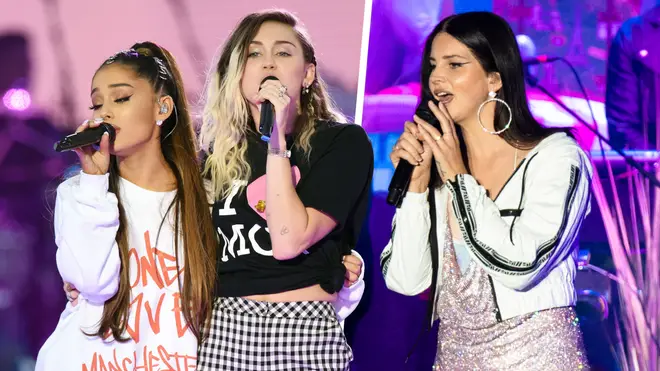 Ariana Grande has hinted at a collab with Miley Cyrus and Lana Del Rey