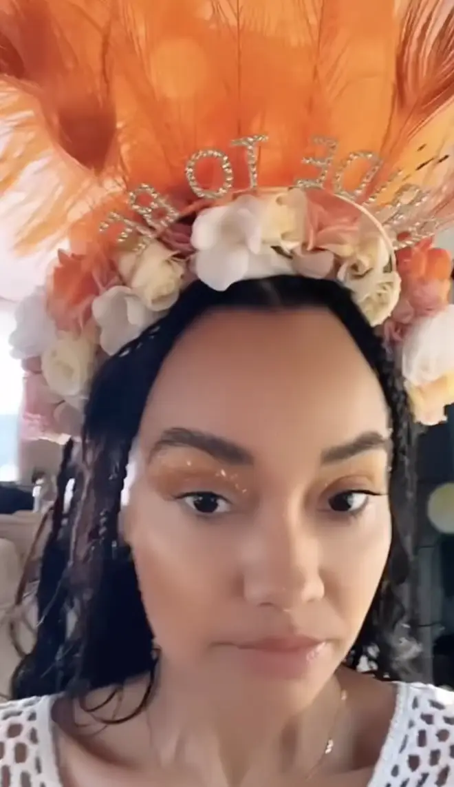Leigh-Anne's hen do wardrobe was complete with bridal accessories