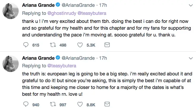 Ariana Grande said she's performing numerous concerts in the same states to be 'closer to home'