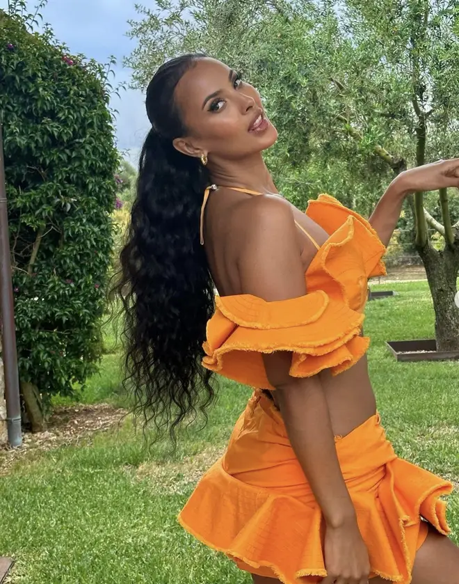 Maya Jama looked dreamy in orange ahead of Love Island series 10