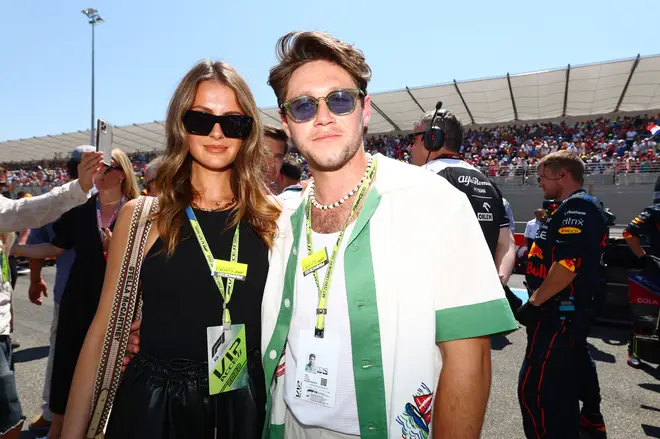 Niall Horan and Amelia Woolley during the F1 Grand Prix of France in July 2022