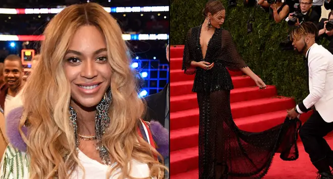 Beyonce Knowles attends the 66th NBA All-Star Game.
