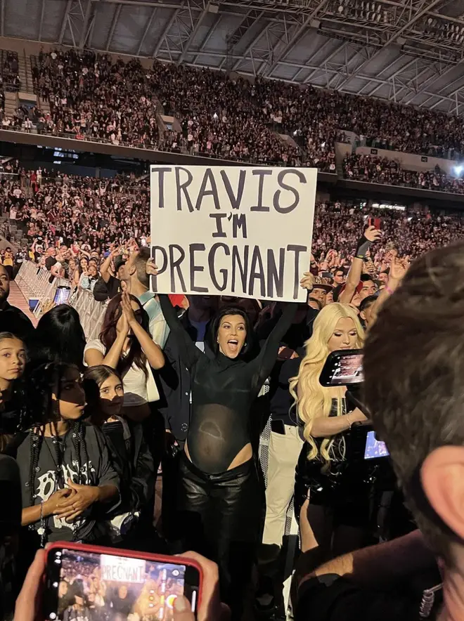 Kourtney Kardashian announced her pregnancy at a Blink-182 concert