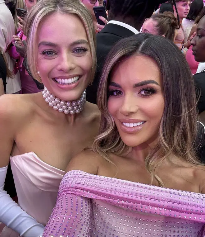 Love Island's Ekin-Su and Margot Robbie took pictures at the Barbie premiere