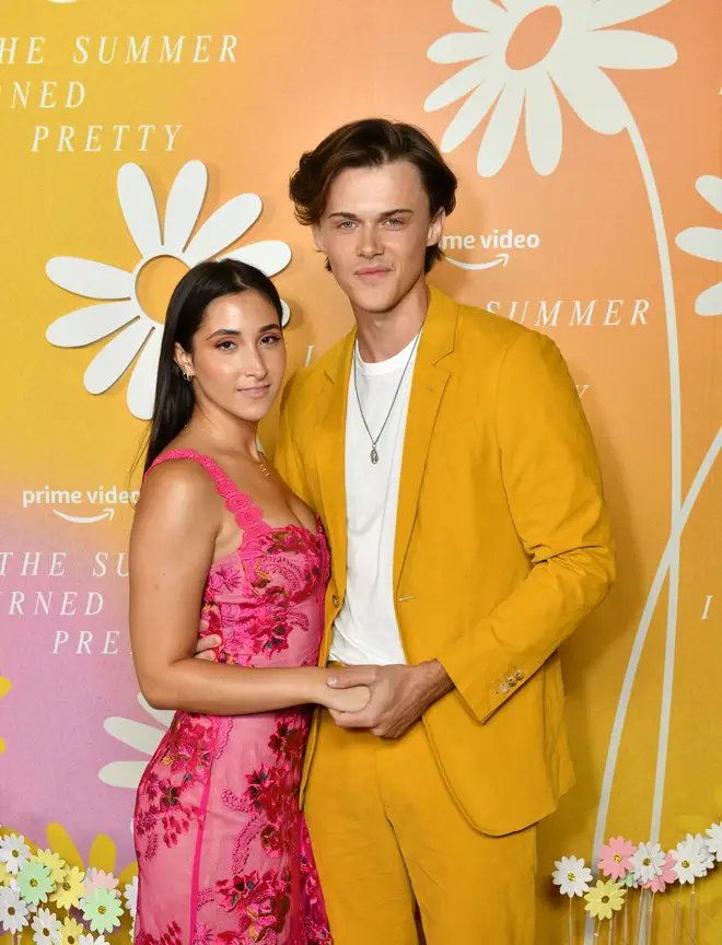 Christopher Briney with girlfriend Isabel at the premiere of The Summer I Turned Pretty