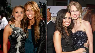 Miley Cyrus hung out with Taylor Swift at the Hannah Montana: The Movie premiere