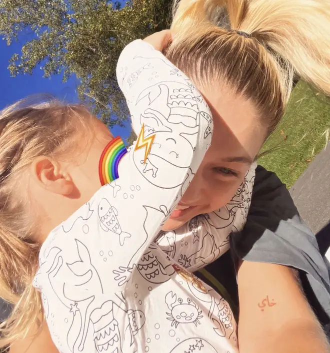 Gigi Hadid with daughter Khai