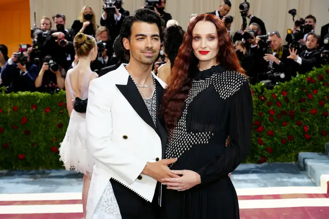 Joe Jonas and Sophie Turner when she was pregnant with their second child
