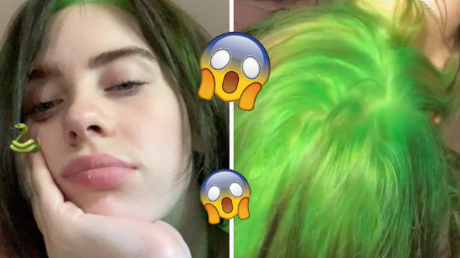 Billie Eilish shares a snap of her new green hair