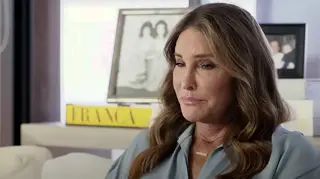 Catlyn Jenner being interviewed for the House of Kardashian docuseries