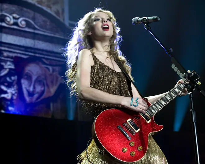 Taylor Swift playing a concert in  Rotterdam