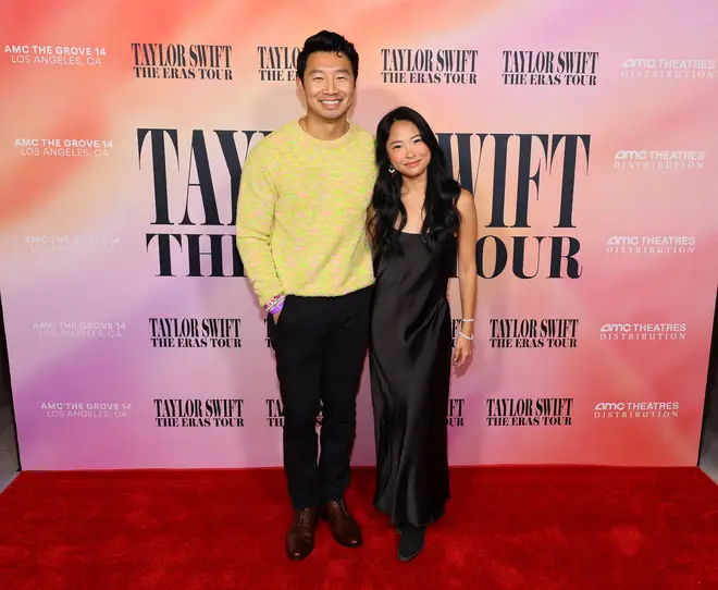 Swifties Simu Liu and Allison Hsu came to see the The Eras Tour concert movie world premiere
