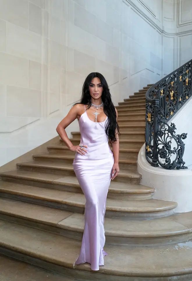 Kim Kardashian arrives at the Victoria Beckham Spring Summer 24 Fashion Show