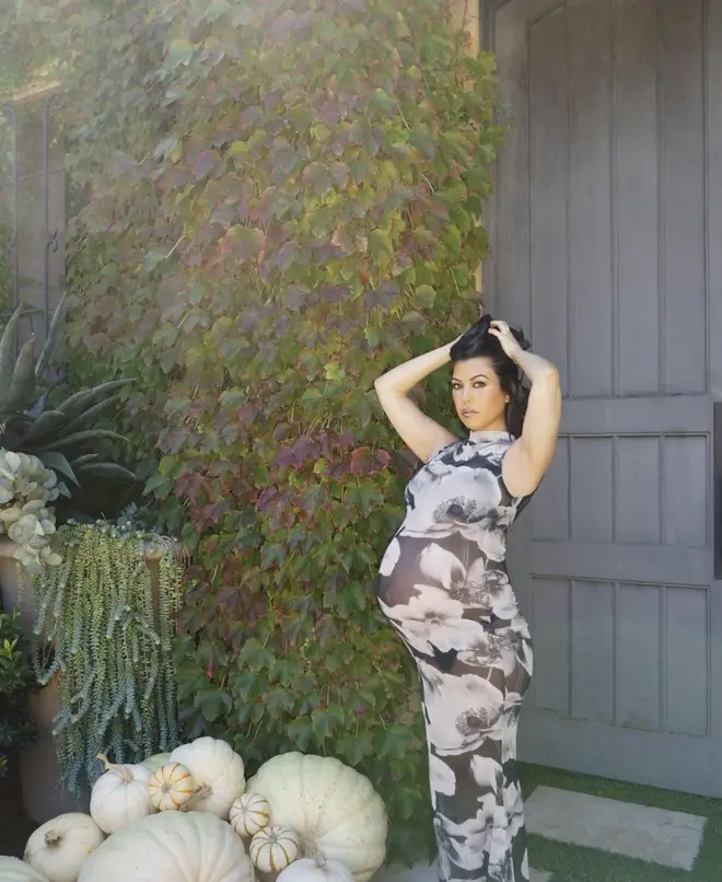 Kourtney and her husband Travis were expecting a Halloween baby!
