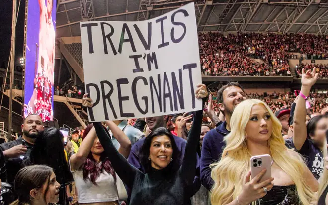 Kourtney Kardashian announced her pregnancy at a Blink-182 concert