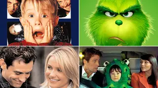 Home Alone, Grinch, Love Actually and The Holiday film grabs