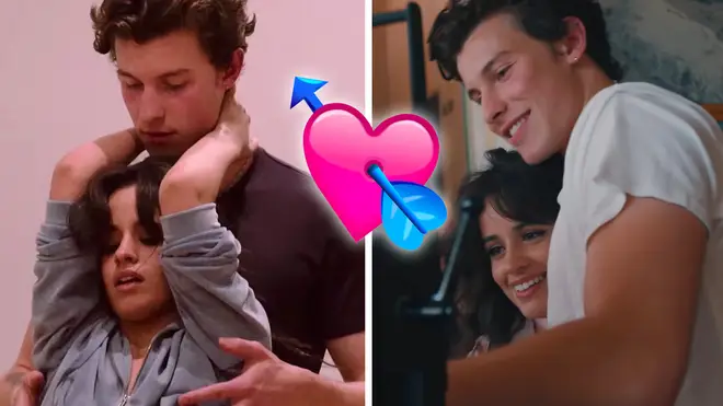 Shawn Mendes and Camila Cabello together on the set of 'Señorita' music video