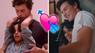 Shawn Mendes and Camila Cabello together on the set of 'Señorita' music video