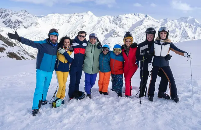 The cast of Your Christmas Or Mine 2 in the Austrian Alps