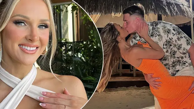 Love Island's Jessie Wynter with a ring on her finger while kissing Will
