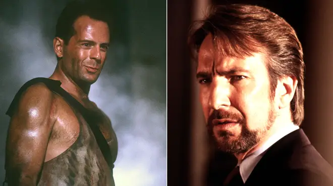 Die Hard stills including Bruce Willis and Alan Rickman