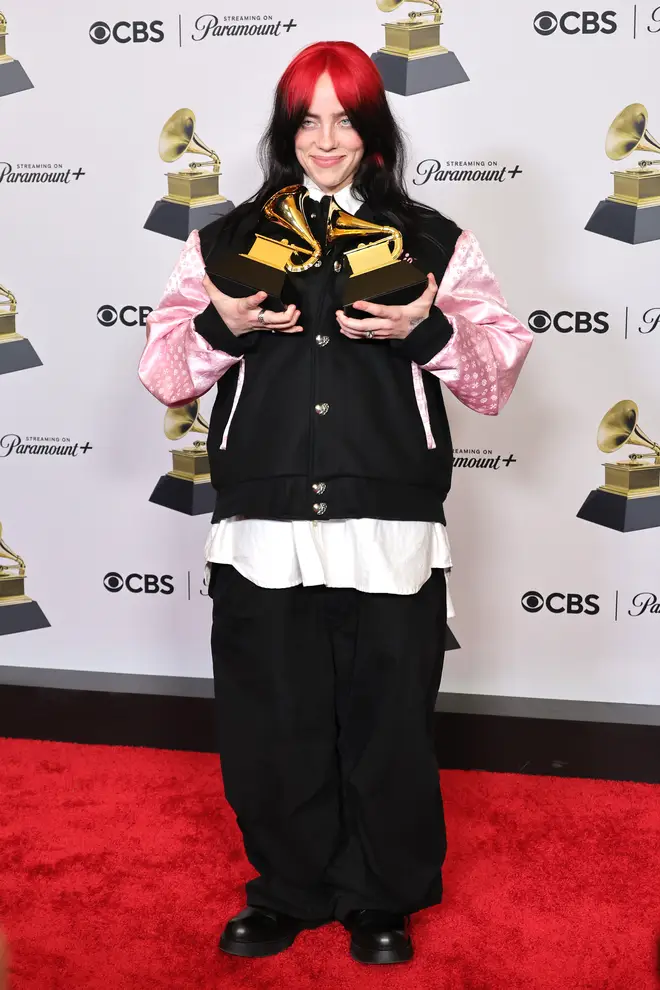 Billie Eilish represented Barbie on the red carpet at the 2024 Grammys