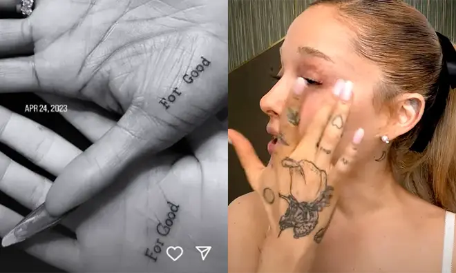 Ariana revealed her Glinda tattoo in a video for Allure.