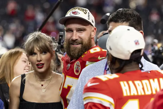 Taylor Swift was spotted supporting her boyfriend at the Super Bowl LVIII
