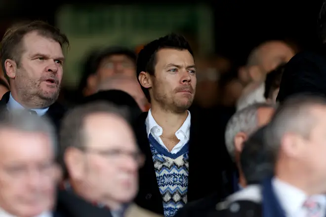 Harry Styles was spotted at the Luton Town v Manchester United game over the weekend