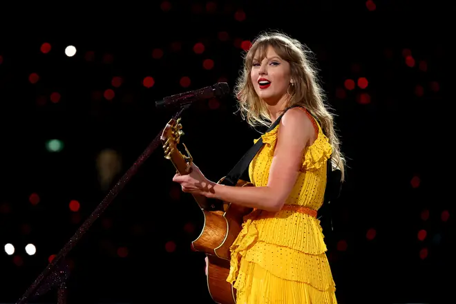 Taylor Swift performing on The Eras Tour in Melbourne, Australia