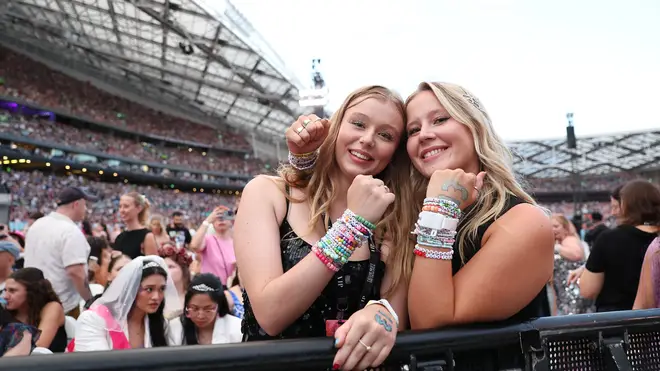 Friendship bracelets are exchanged at Taylor Swift's concerts to encourage friendship.