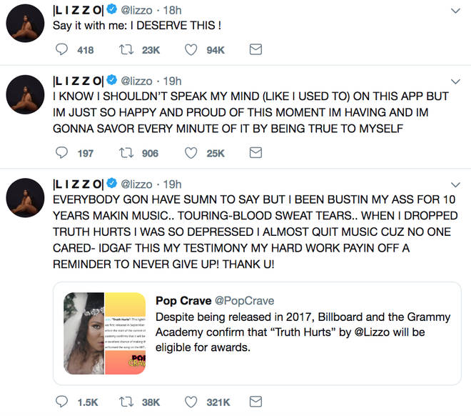 Lizzo was thrilled to see her 2017 song was gaining recognition