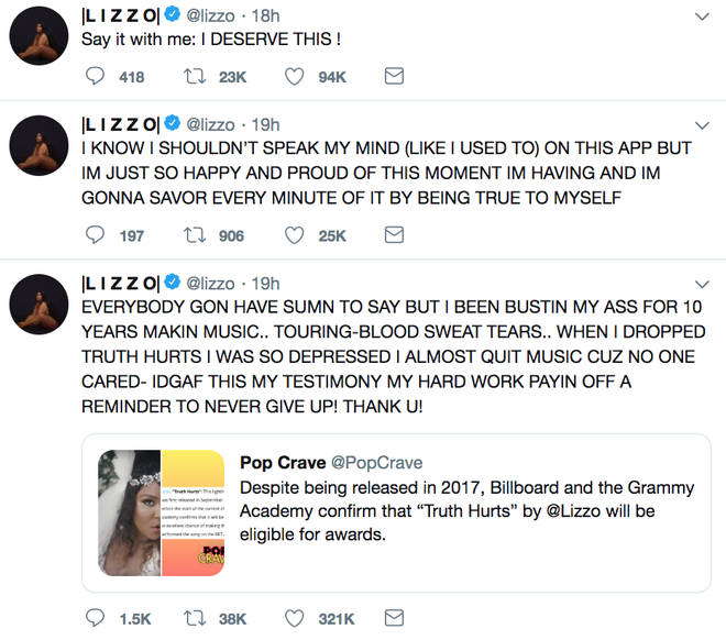 Lizzo Truth Hurts Why Lizzo S 2017 Single Is Now Eligible For A