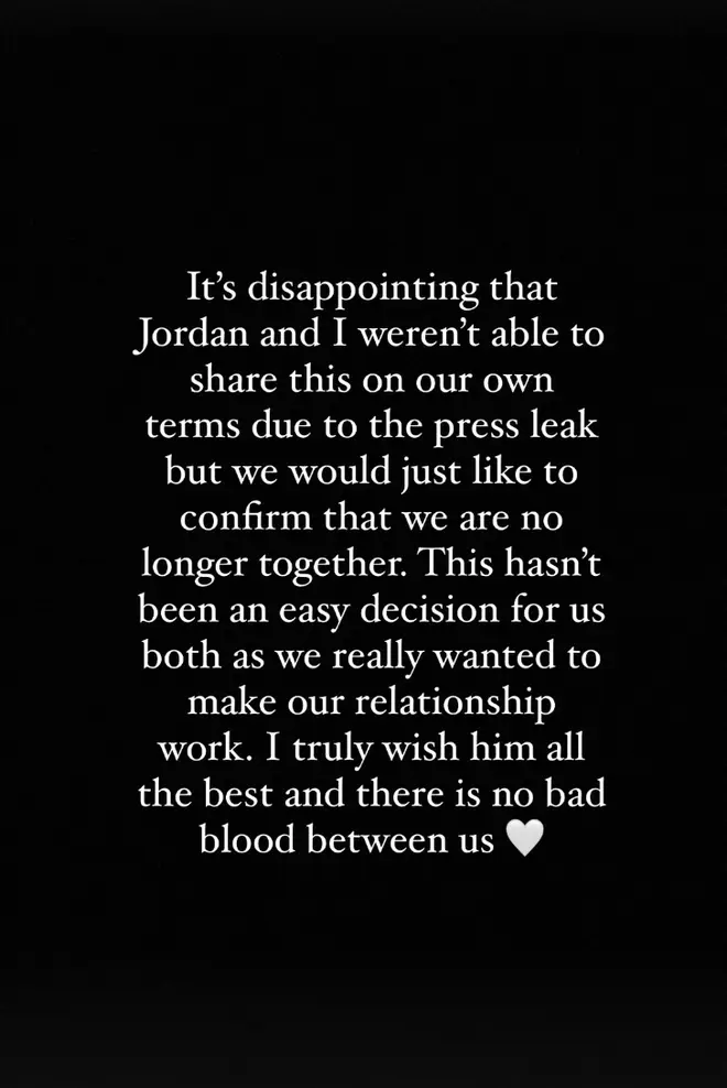 Erica Roberts' statement about her split from Jordan Gayle