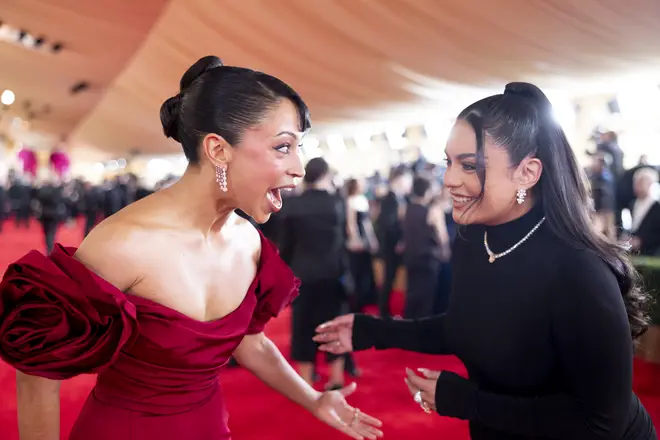 Liza Koshy completely gobsmacked to find out that Vanessa Hudgens is pregnant at the Oscars