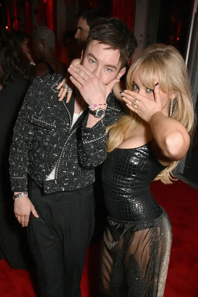 Barry Keoghan and Sabrina Carpenter attend the 2024 Vanity Fair Oscar Party