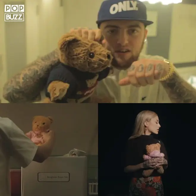 Ariana Grande and Mac Miller in the videos for 'We Can't Be Friends' and 'Who Ate All the Caviar'