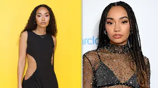 Two photos of Leigh-Anne on the red carpet