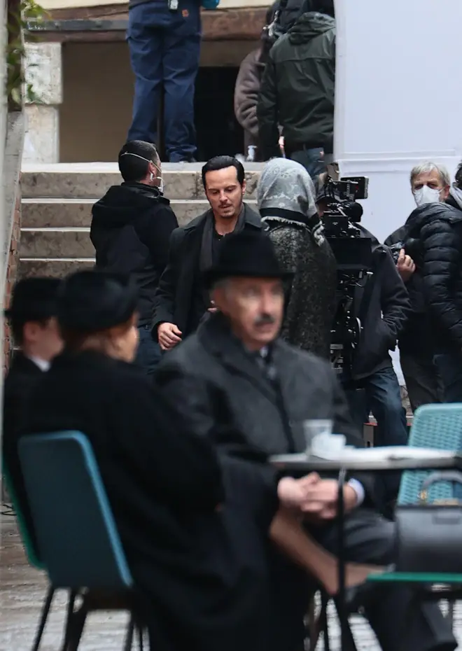Andrew Scott in Venice shooting the series 'Ripley'