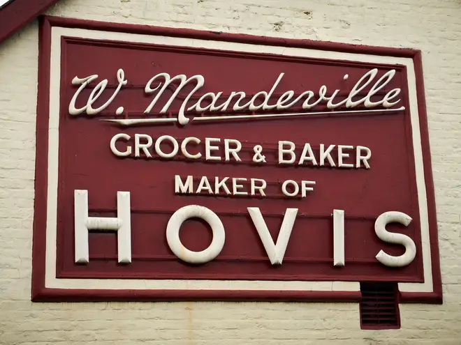 W.Mandeville bakery sign in Holmes Chapel Cheshire UK where Harry Styles used to work