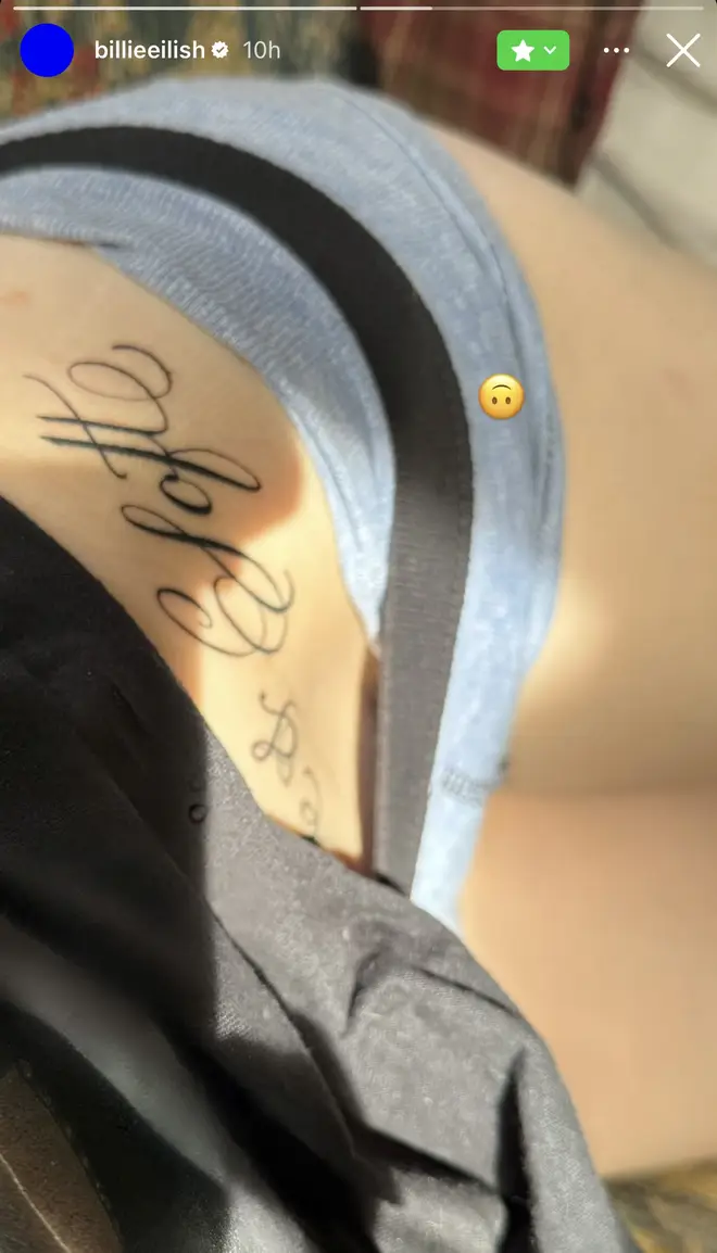 Fans think Billie's new tattoo reads 'hard & soft'