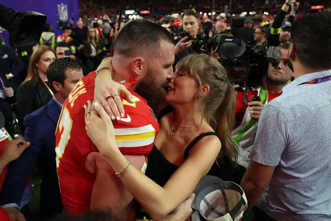 Taylor Swift supported boyfriend Travis Kelce at the Super Bowl