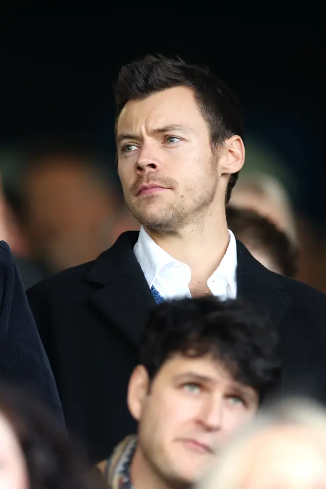 Harry at a Luton Town v Manchester United Premier League game in Luton, England