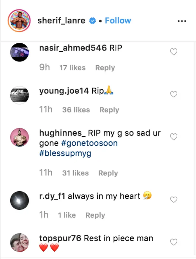 Fans flood Sherif Lanre's account with RIP messages