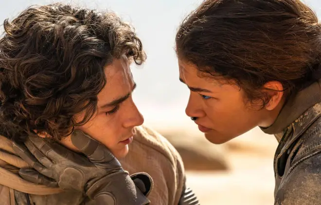 Timothée Chalamet and Zendya in "Dune: Part Two"