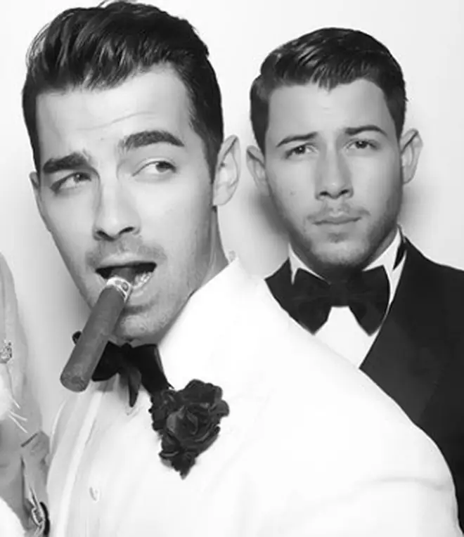 Joe Jonas and Nick Jonas at the 30th birthday party
